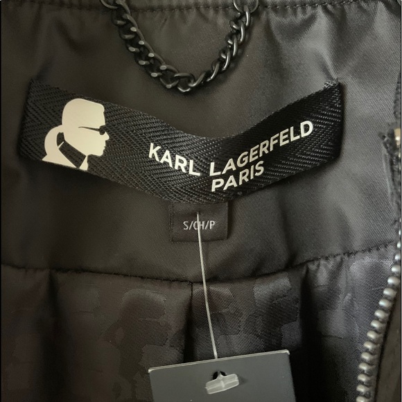 Karl Lagerfeld Black Bomber Jacket - Picture 7 of 9